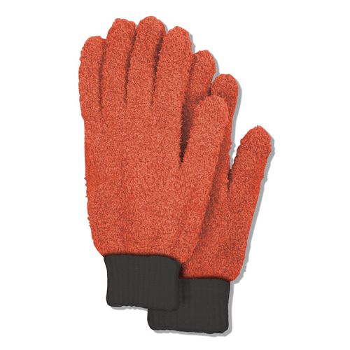 TidyUps Microfiber Dusting Gloves, Coral with Black Cuffs, 2 Gloves