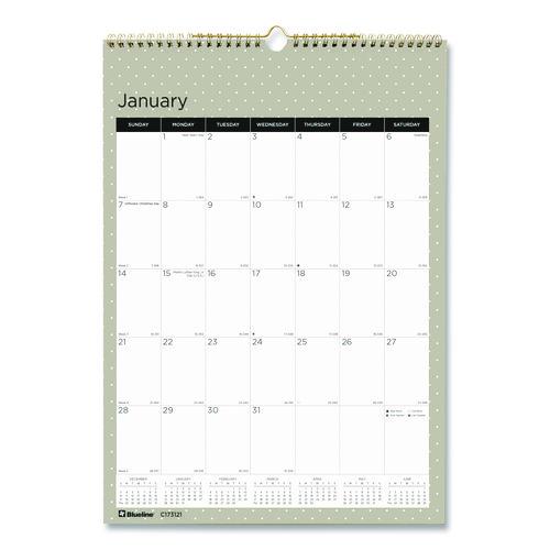 Blueline 12-Month Wall Calendar, Minimalistic Artwork, 12 x 17, White/Multicolor Sheets, 12-Month (Jan to Dec): 2026