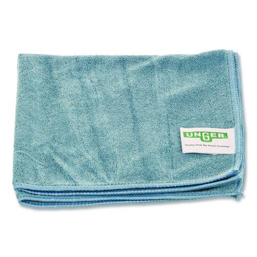 Unger SmartColor MicroWipes 4000, Heavy-Duty, Microfiber, 16 x 15, Blue, 10/Pack