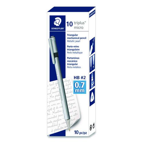 Staedtler Mechanical Pencils, 0.7 mm, HB (#2), Black Lead, Light Blue Barrel, 10/Box