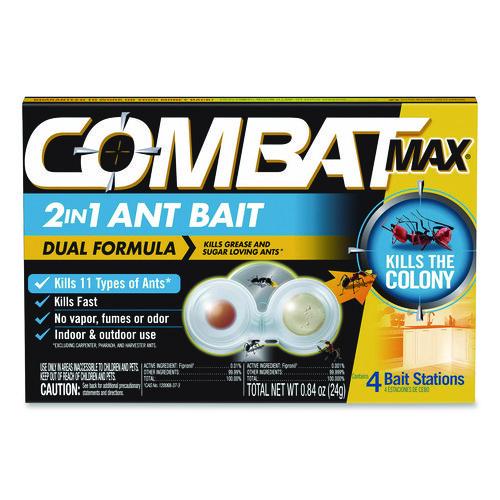 Combat Max 2-in-1 Ant Bait, 0.84 oz, 4 Bait Stations