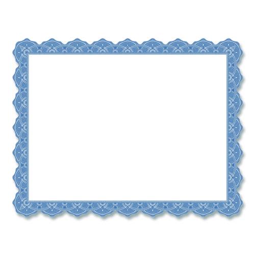 Geographics Award Certificates, 8.5 x 11, White with Braided Blue Border, 25/Pack
