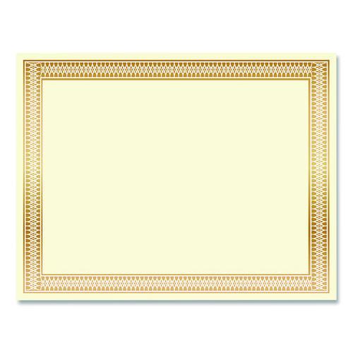 Geographics Award Certificates, 8.5 x 11, Ivory with Traditional Gold Border, 100/Pack