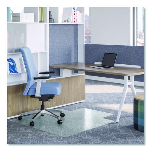deflecto OceanMat Carpet Chair Mat for Flat Pile Carpeted Floors, Rectangular with Lip, Straight Edges, 36" x 48", Clear