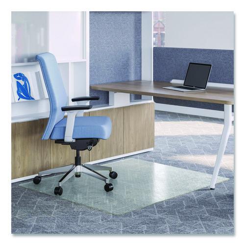 deflecto OceanMat Carpet Chair Mat for Flat Pile Carpeted Floors, Rectangular, Straight Edges, 46" x 60", Clear