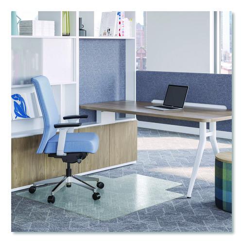deflecto OceanMat Carpet Chair Mat for Flat Pile Carpeted Floors, Rectangular with Lip, Straight Edges, 45" x 53", Clear