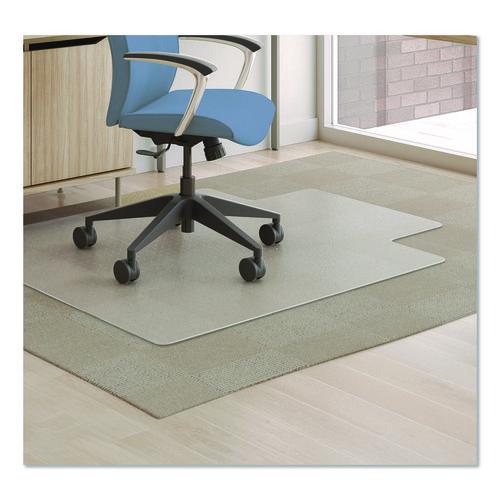 deflecto Antimicrobial Chair Mat for Medium Pile Carpeted Floors, Rectangular with Lip, Straight Edges, 36" x 48", Clear