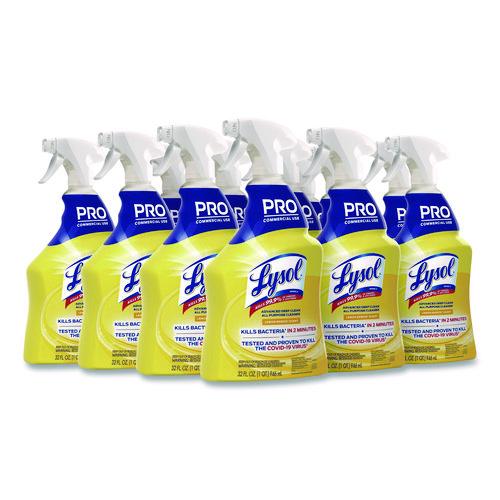 Professional LYSOL Brand Advanced Deep Clean All Purpose Cleaner, Lemon Breeze Scent, 32 oz Trigger Spray Bottle, 12/Carton