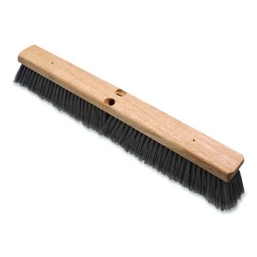 Carlisle Flagged Floor Sweep, 3" Gray Flagged Filament Bristles, 24" Brush, 12/Carton