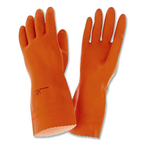 Ansell Alphatech 87-208 Heavyweight Gloves, Orange, 144 Pairs/Carton