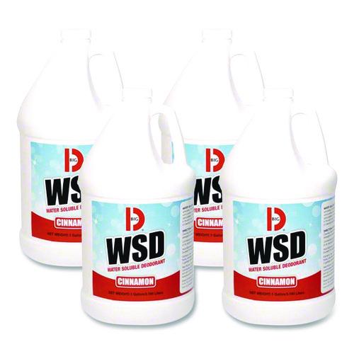 Big D Industries Water-Soluble Deodorant, Cinnamon, 1 gal Bottle, 4/Carton