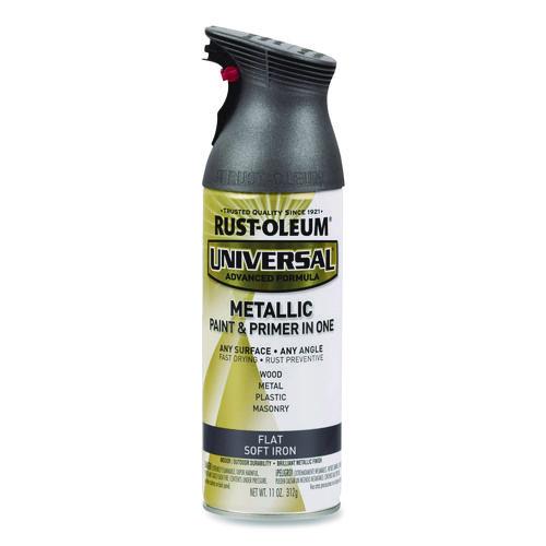 Rust-Oleum Universal Premium Spray Paint, Flat Iron, 12 oz Aerosol Can