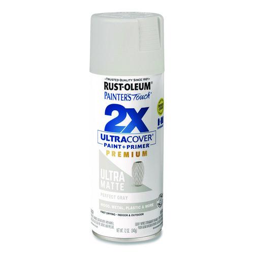 Rust-Oleum Painter's Touch 2X Ultra Cover Spray Paint, Ultra Matte Gray, 12 oz Aerosol Can