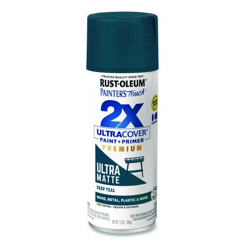 Rust-Oleum Painter's Touch 2X Ultra Cover Spray Paint, Ultra Matte Teal, 12 oz Aerosol Can