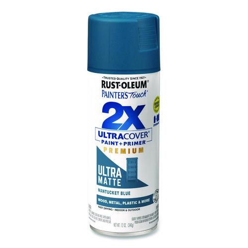 Rust-Oleum Painter's Touch 2X Ultra Cover Spray Paint, Ultra Matte Blue, 12 oz Aerosol Can