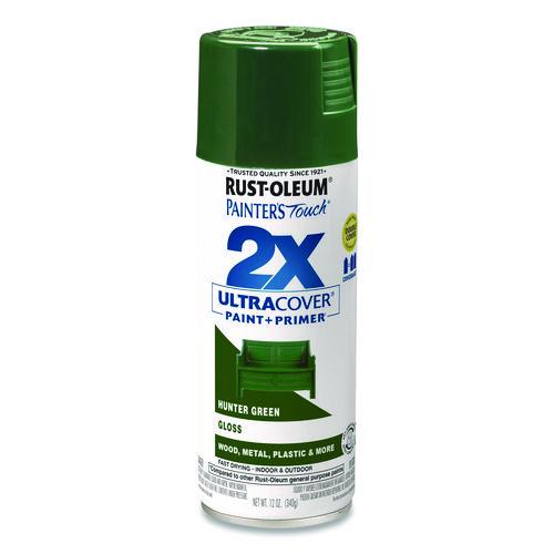 Rust-Oleum Painter's Touch 2X Ultra Cover Spray Paint, Gloss Hunter Green, 12 oz Aerosol Can