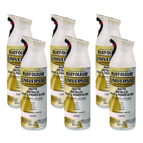 Rust-Oleum Universal Premium Spray Paint, Metallic Capiz, 11 oz Aerosol Can, 6/Carton