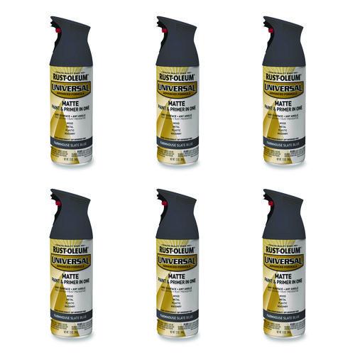 Rust-Oleum Universal Premium Spray Paint, Matte Slate Blue, 12 oz Aerosol Can, 6/Carton