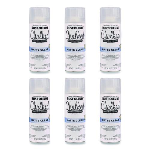 Rust-Oleum Ultra Matte Chalked Paint, Matte Clear, 12 oz Aerosol Can, 6/Carton