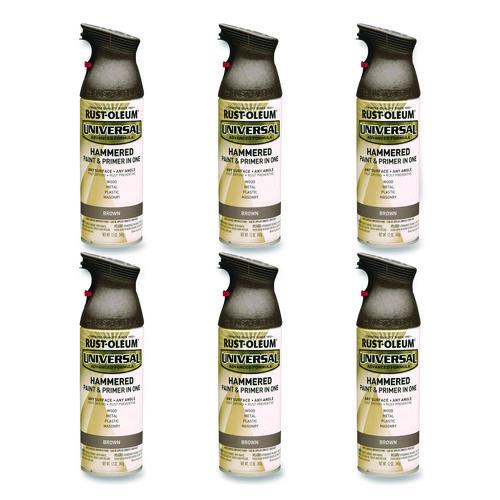 Rust-Oleum Universal Premium Spray Paint, Hammer Brown, 12 oz Aerosol Can, 6/Carton