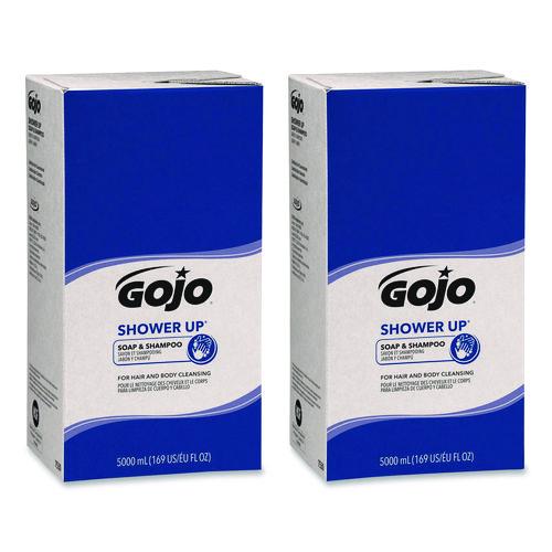 GOJO SHOWER UP Soap and Shampoo, Clean, 5,000 mL Refill Bag, 2/Carton