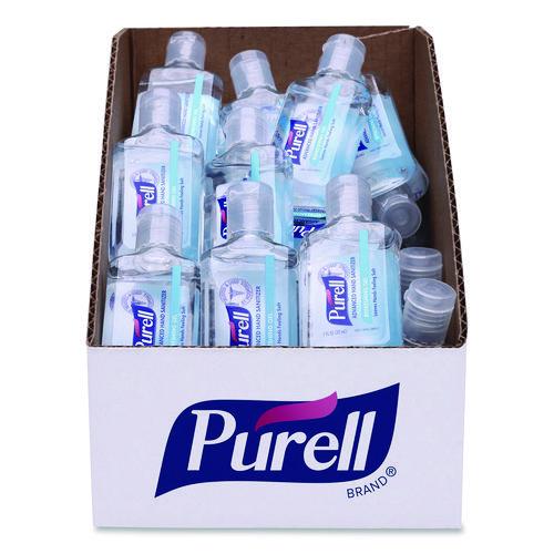 PURELL Advanced Hand Sanitizer Refreshing Gel, 1 oz Flip-Cap Bottle with Display Box, Clean Scent, 36/Bowl