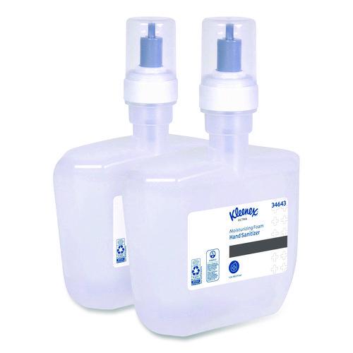 Kleenex Ultra Moisturizing Foam Hand Sanitizer, 1,200 mL Cassette, Unscented, 2/Carton