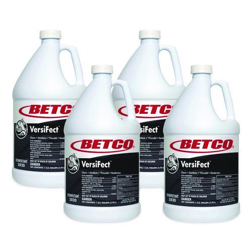 Betco VersiFect Cleaner Disinfectant, Fresh Scent, 1 gal Bottle, 4/Carton