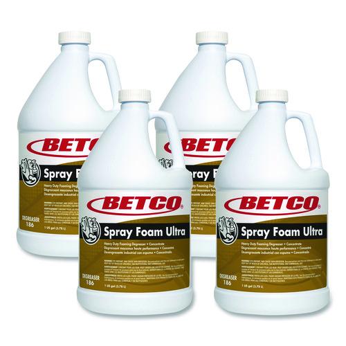 Betco Spray Foam Ultra Degreaser, 1 gal oz Bottle, 4/Carton