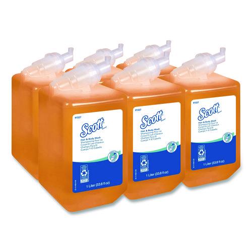 Scott Essential Hair and Body Wash, Citrus Floral Scent, 1 L, 6/Carton