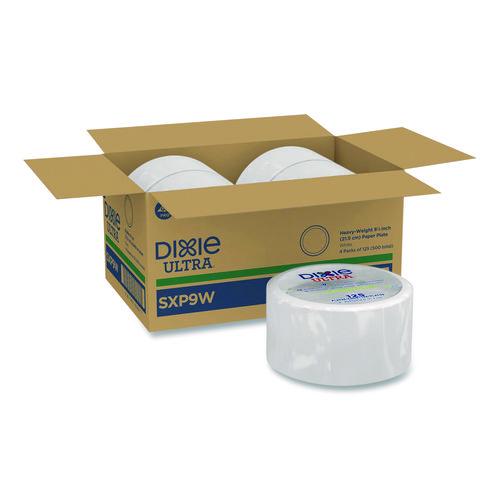 Dixie Ultra Heavy-Weight Paper Plates, 8.5" dia, 125/Pack, 4 Packs/Carton