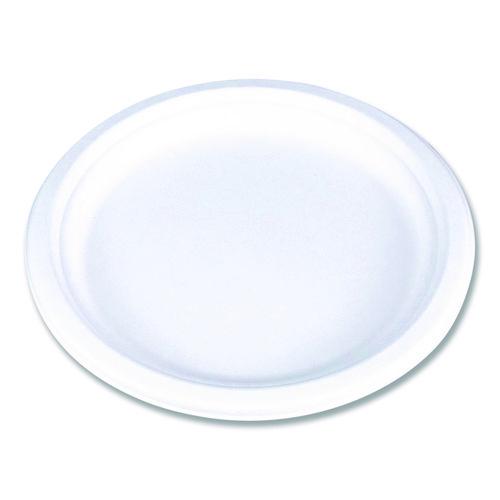 SCT ChampWare Molded Fiber Tableware, Molded Fiber Plate, 10" dia, White, 125 Plates/Sleeve, 4 Sleeves/Carton