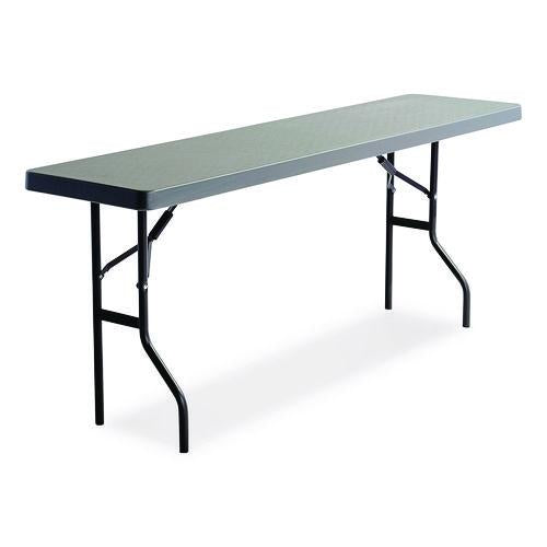 Iceberg IndestrucTable Commercial Folding Table, Rectangular, 48" x 24" x 29", Charcoal Top, Charcoal Base/Legs