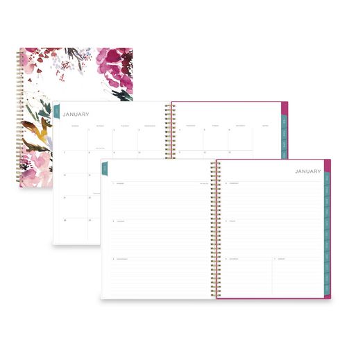 Blue Sky Kelly Ventura Magenta Bloom Weekly/Monthly Planner, Floral Artwork, 11 x 8.5, Multicolor Cover, 12-Month (Jan to Dec): 2026
