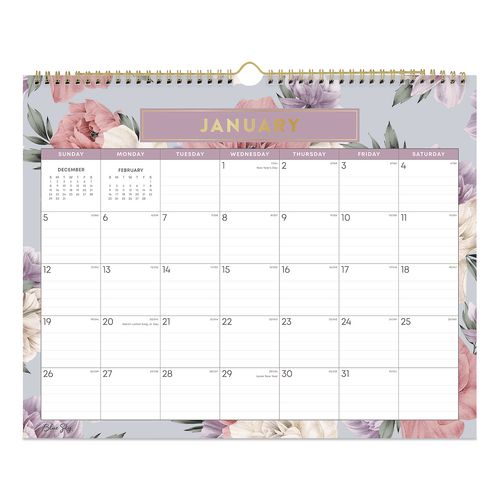 Blue Sky Tula Monthly Wall Calendar, Floral Artwork, 15 x 12, White/Multicolor Sheets, 12-Month (Jan to Dec): 2026