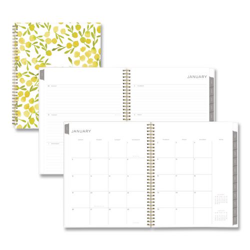 Blue Sky Mimosa Weekly/Monthly Planner, 11 x 8.5, Floral Artwork, Yellow/Green/White Cover, 12-Month (Jan to Dec): 2026
