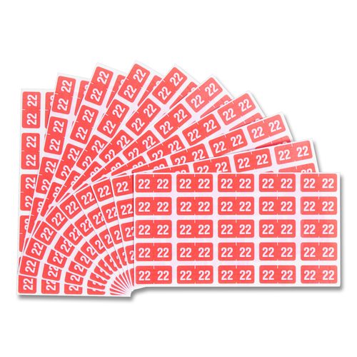 Smead Yearly End Tab File Folder Labels, 22, 0.5 x 1, Pink, 25/Sheet, 10/Sheets per Resealable Pegboard Display Pack, 250/Pack