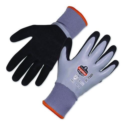 ergodyne ProFlex 7501 Coated Waterproof Winter Gloves, EN388: 2131X, 10" Long, Medium, Gray, Pair