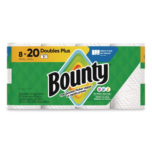 Bounty Select-a-Size Kitchen Roll Paper Towels, 2-Ply, 5.9 x 11, White, 103 Sheets/Double Plus Roll, 8 Rolls/Pack