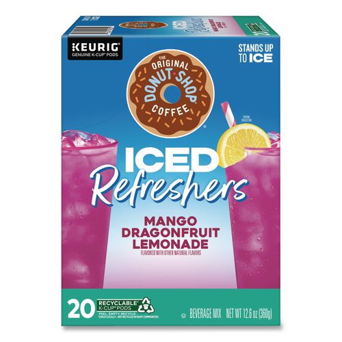 The Original Donut Shop ICED Refreshers K-Cup Pods, Mango Dragonfruit Lemonade, 20/Box