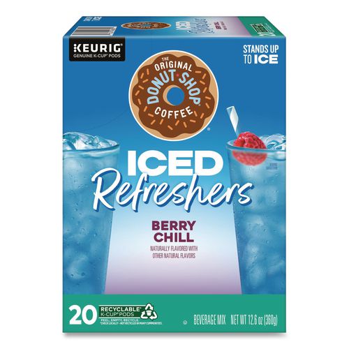 The Original Donut Shop ICED Refreshers K-Cup Pods, Berry Chill, 20/Box