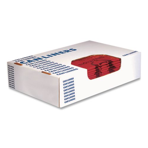 Heritage Healthcare Biohazard Printed Low-Density Can Liners, Biohazard, 45 gal, 1.3 mil, 40 x 46, Red, Flat Pack, 200/Carton