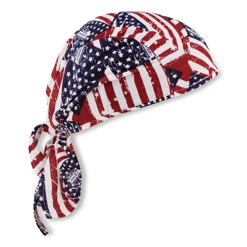 ergodyne Chill-Its 6615 High-Performance Bandana Doo Rag with Terry Cloth Sweatband, One Size Fits Most, Stars and Stripes