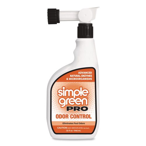 Simple Green Pro Odor Control, Herbal, 32 oz Hose-End Spray Bottle, 6/Carton