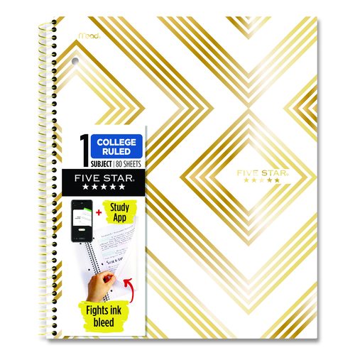 Five Star Style Wirebound Notebook, 1-Subject, Medium/College Rule, Randomly Assorted Cover Color, (80) 11 x 8.5 Sheets