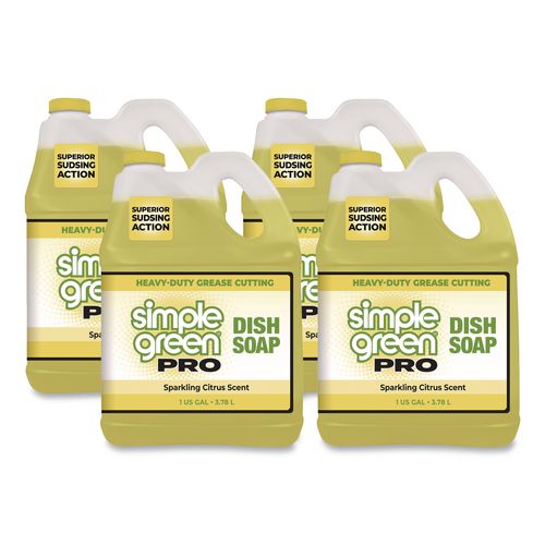 Simple Green Pro Dish Soap, Sparkling Citrus Scent, 1 gal Bottle, 4/Carton