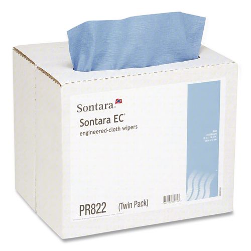 HOSPECO Sontara EC Wipers, 16.5 x 12, Blue, Interfold Twin Dispenser, 250/Carton