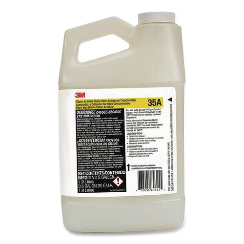 3M Clean and Shine Daily Floor Enhancer, Concentrate, Fragrance-Free, 32 oz Bottle, 4/Carton