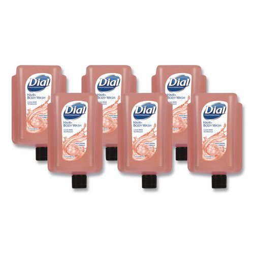 Dial Professional Hair + Body Wash Refill for Versa Dispenser, Neutral Scent, 15 oz, 6/Carton