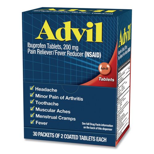 Advil Ibuprofen Tablets Refill Packs, Two-Pack, 30/Box